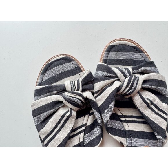 MADEWELL Naida Evelyn Stripe Half Bow Slide Sandals, Size 7 - Picture 4 of 11